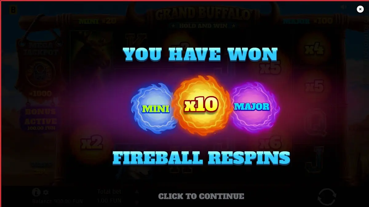 Interface do jogo Grand Buffalo Hold & Win em um smartphone